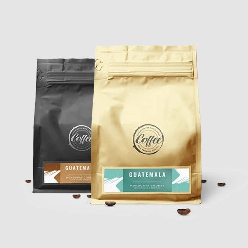 Rich coffee beans from Guatemala in stylish packaging, highlighting quality and origin.