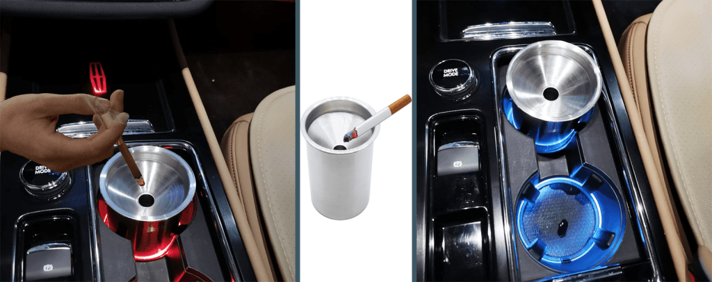Stylish Windproof Car Ashtray for Car, Living Room, or Office at Acuvick