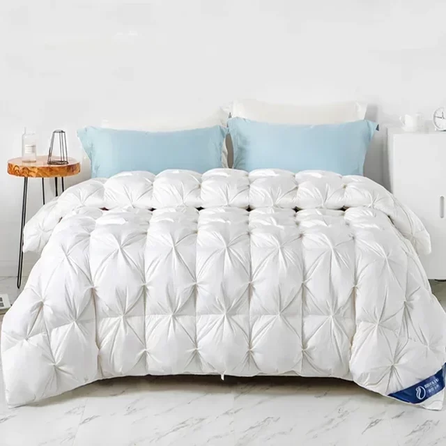 Peter Khanun 100% White Goose Down Filler 3D Bread Duvet/Quilt/Comforter Winter Luxury Blankets 100% Cotton Shell 015