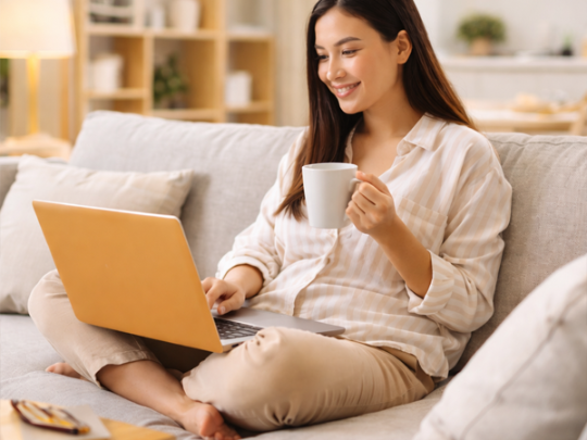Customer securely managing account settings on Acuvick with a focus on account security and privacy