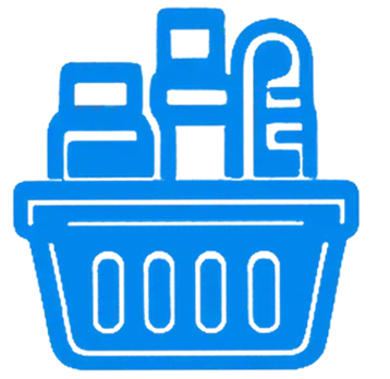 Grocery and gourmet food icon representing quality pantry products