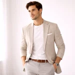 Man wearing a tailored blazer styled for business and smart casual occasions