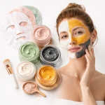 Facial masks including sheet masks and clay masks for skincare treatment