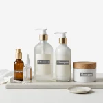 Hair shampoo bottles and hair cleansing products for healthy scalp care