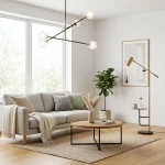 Modern furniture and lighting fixtures for contemporary home interiors