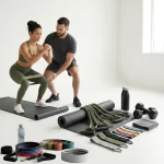 Resistance bands set for home workout strength training