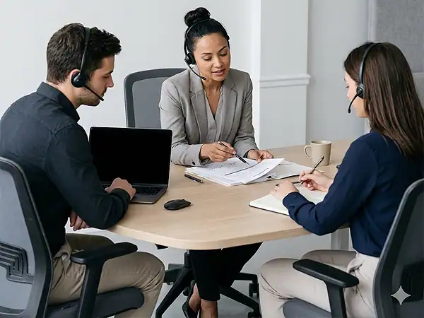 Customer dispute resolution process with support and fair decision concept