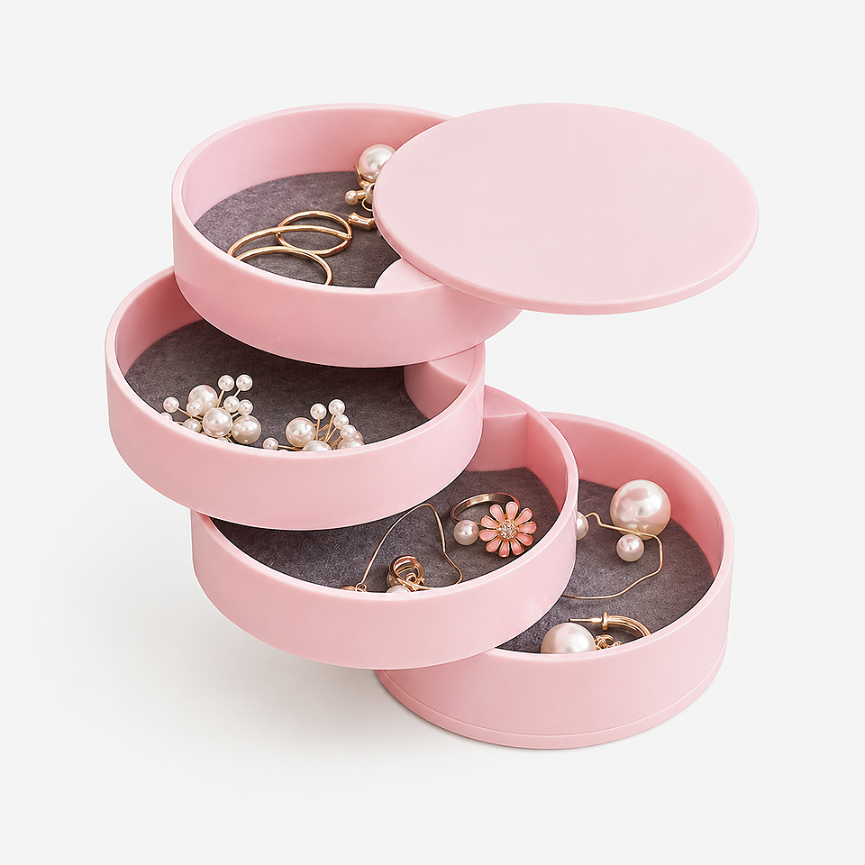 Alt: " 360° Rotating Jewelry & Makeup Organizer with Dustproof Lid product image – Acuvick " 360° Rotating Jewelry & Makeup Organizer with Dustproof Lid - Image 7