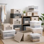 Storage and organization products including storage boxes baskets and organizers