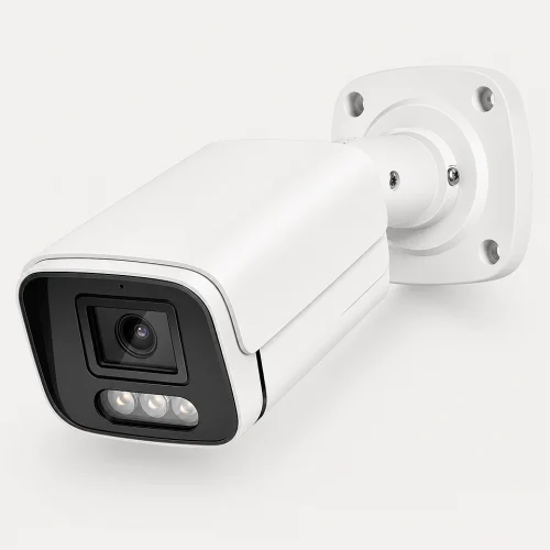 Alt: " Home product image – Acuvick " 4K 8MP PoE IP security camera with built-in audio, AI human detection, infrared night vision, weatherproof outdoor design, and ultra HD CCTV surveillance for home and business security.