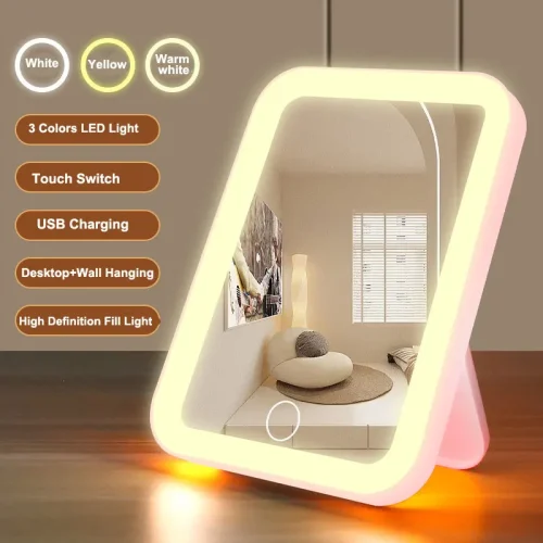 Alt: " Home product image – Acuvick " LED Vanity Makeup Mirror with Touch Control & USB Rechargeable Light
