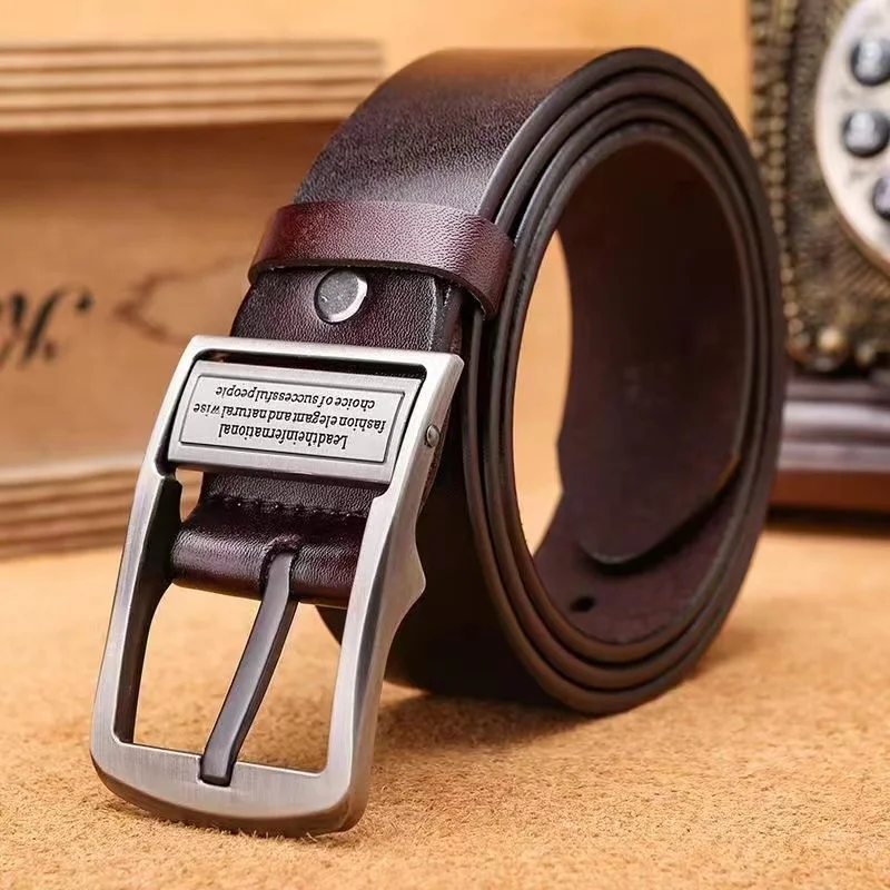 Alt: " Genuine Leather Men's Pin Buckle Belt for Business & Casual Wear product image – Acuvick " Genuine Leather Men's Pin Buckle Belt for Business & Casual Wear - Image 4