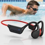 Open-ear bone conduction Bluetooth headphones with 32GB MP3 storage and IPX8 waterproof design
