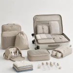 Luggage organizers with suitcase storage bags packing cubes and travel accessories