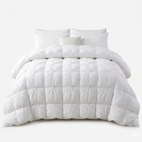 Luxury white duvet insert comforter with fluffy all-season breathable bedding for premium bedroom comfort