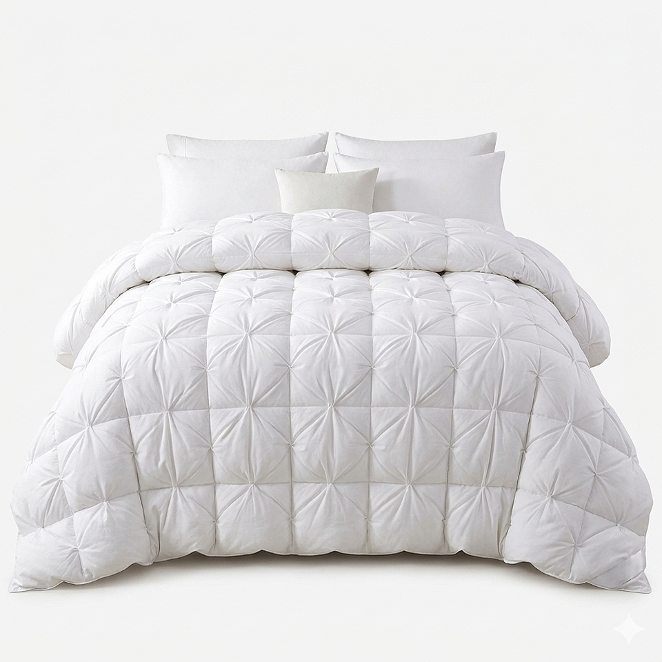 Luxury white duvet insert comforter with fluffy all-season breathable bedding for premium bedroom comfort