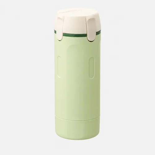 Premium 4-in-1 leak-proof travel toiletry dispenser bottle with refillable containers for shampoo, conditioner, body wash, lotion, and other travel essentials.