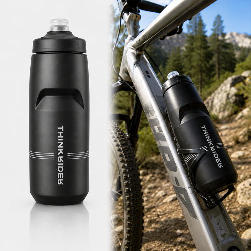 Premium ThinkRider leakproof cycling water bottle 750ml black for MTB road bike and outdoor sports