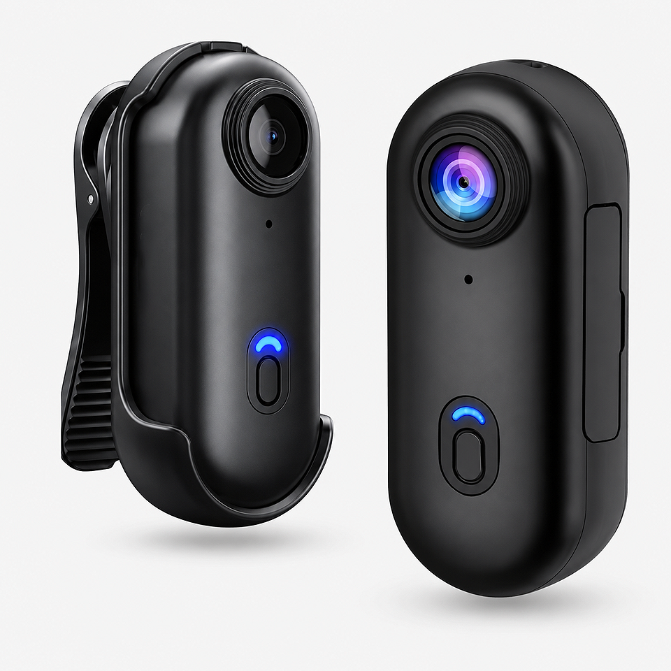Alt: " 4K Mini WiFi Waterproof Action Camera – Wearable Body Cam product image – Acuvick " Premium 4K Mini WiFi Action Camera capturing first-person point-of-view footage with a wearable waterproof design for outdoor adventures and sports.