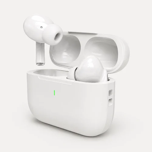 Alt: " Home product image – Acuvick " Premium Air Pro Wireless Bluetooth 5.1 Earbuds with Charging Case in White