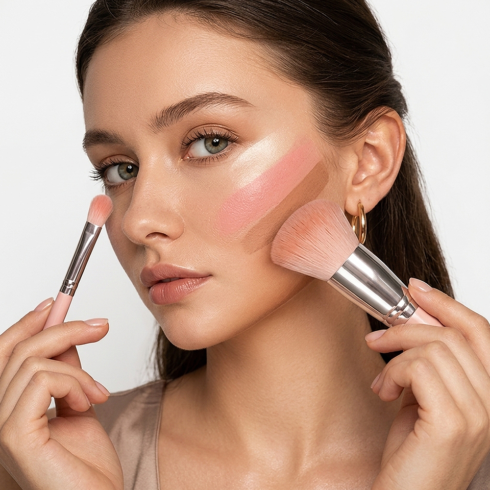 Premium Foundation & Concealer Makeup Brush Set with ultra-soft synthetic bristles for flawless foundation application, concealer blending, and seamless makeup, perfect for everyday and professional use.