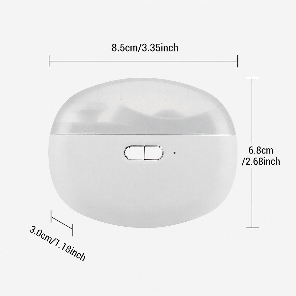 Measurement size diagram of the rechargeable electric automatic nail clipper showing the product dimensions for accurate size reference before purchase.