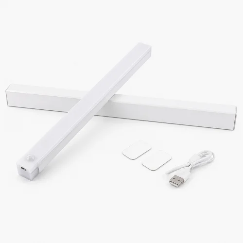 Rechargeable motion sensor LED cabinet light with magnetic mount for wardrobe, kitchen and hallway lighting