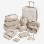 Travel accessories including travel bottles packing cubes toiletry bags and luggage organizers