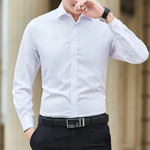 Alt: " Home product image – Acuvick " Premium Men's Plus Size Smart Casual Business Shirt