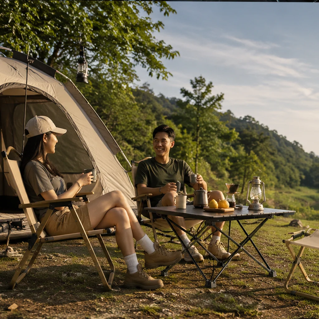 Portable camping furniture for outdoor comfort