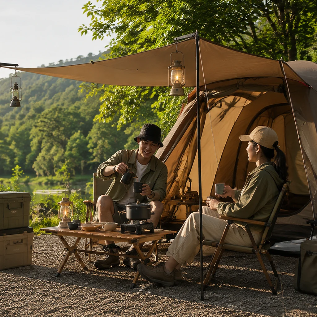 Camping gear and outdoor equipment for camping adventures