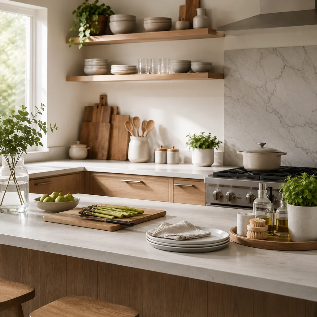 Modern kitchen with practical everyday kitchen essentials
