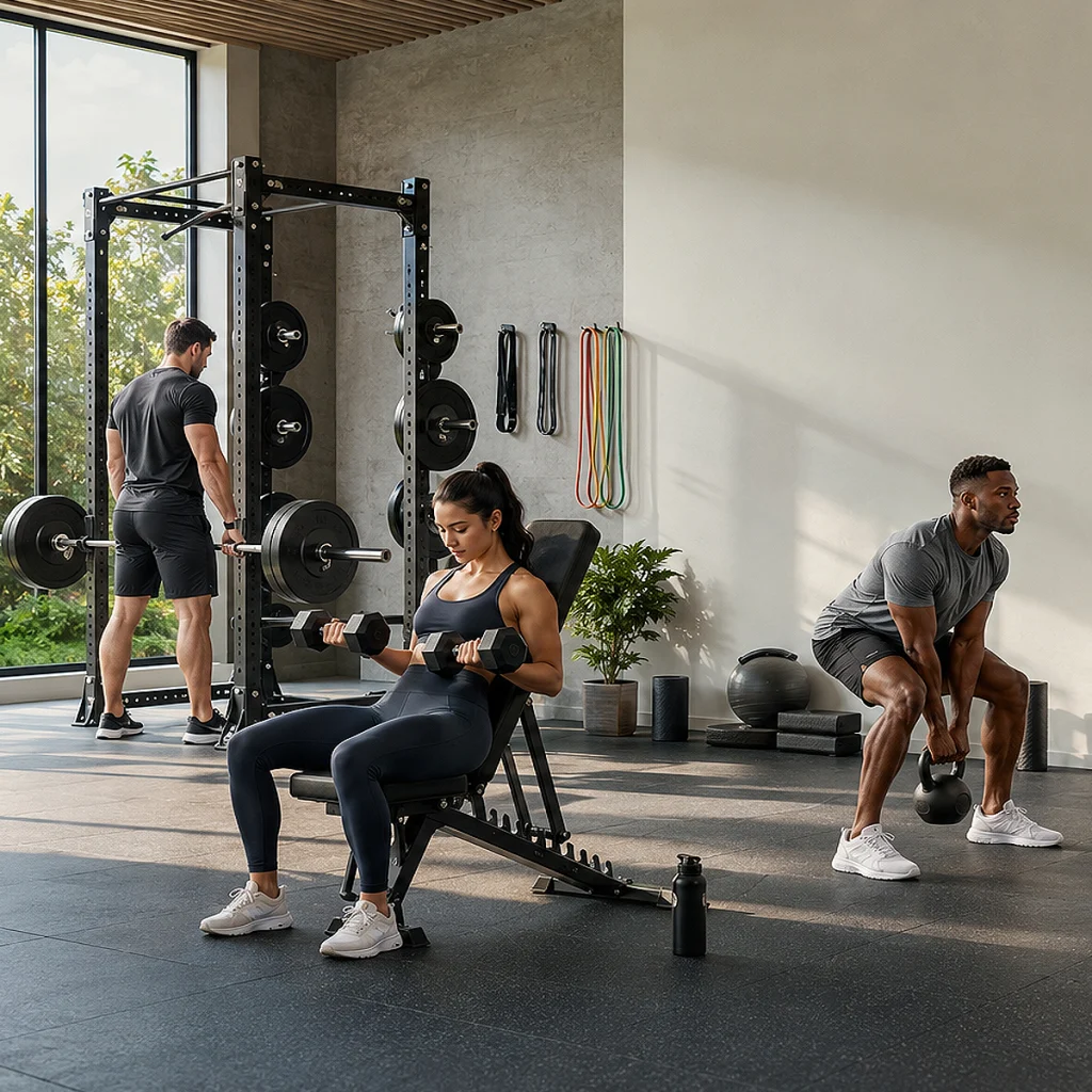 Strength training equipment for home and gym workouts