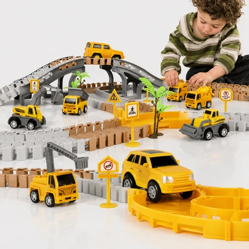 Exciting Slot Car Track Set for children featuring high-speed racing cars, interactive track layout, exciting curves, and educational racing play for boys and girls.