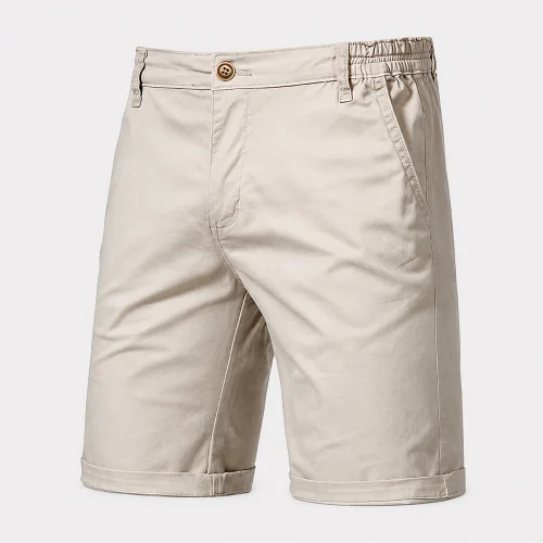 Alt: " Home product image – Acuvick " Premium Men's Cotton Business Casual Shorts in Champagne with a lightweight breathable fabric, tailored fit, and versatile design for business casual and everyday wear.