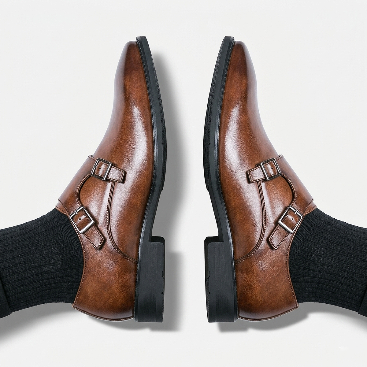 Alt: " Premium Men's Monk Strap Oxford Dress Shoes product image – Acuvick " Premium Men's Monk Strap Oxford Professional Dress Shoes featuring a premium leather finish, elegant monk strap buckle, cushioned insole, breathable lining, and anti-slip outsole for office and formal wear.