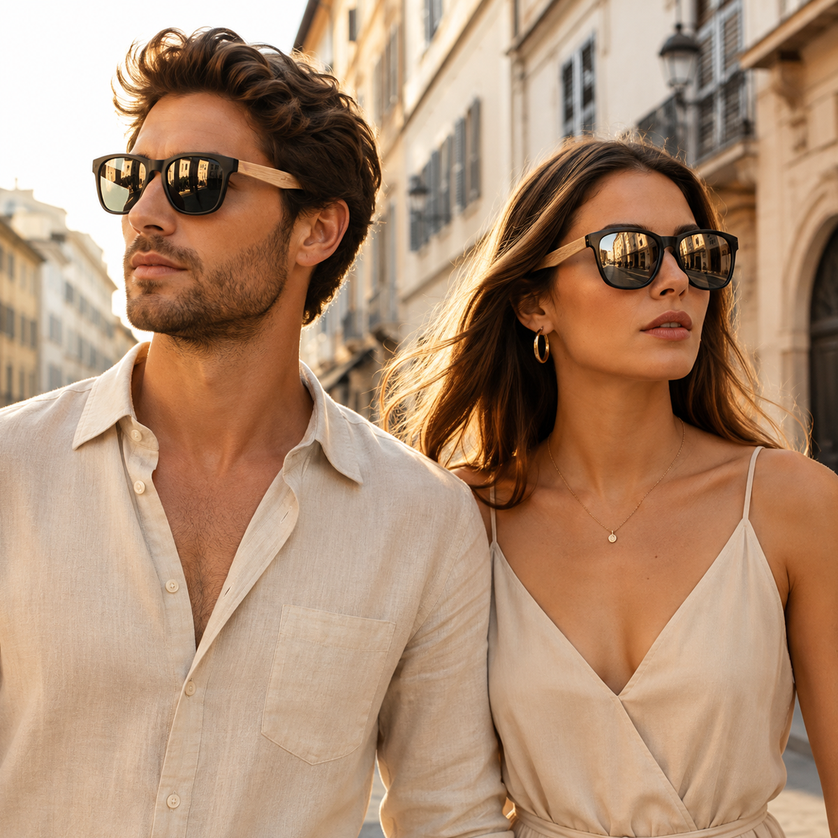 Alt: " Premium Square UV400 Sunglasses for Men & Women product image – Acuvick " Premium Square UV400 Wood Grain Fashion Sunglasses for men featuring a modern square frame with UV400 protection for everyday wear, driving, travel, and outdoor activities.