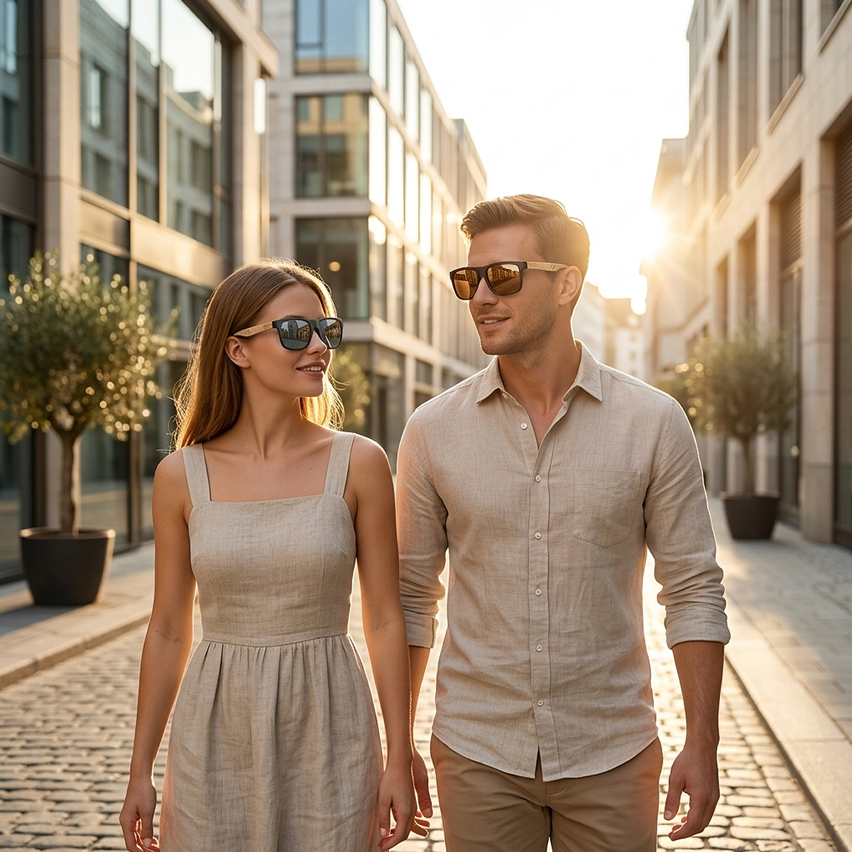 Alt: " Premium Square UV400 Sunglasses for Men & Women product image – Acuvick " Premium Square UV400 Wood Grain Fashion Sunglasses for women featuring a stylish square frame with UV400 protection for travel, shopping, holidays, and everyday outdoor wear.