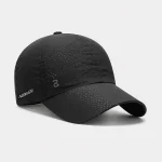 Black quick-dry breathable outdoor sun cap for hiking and fishing