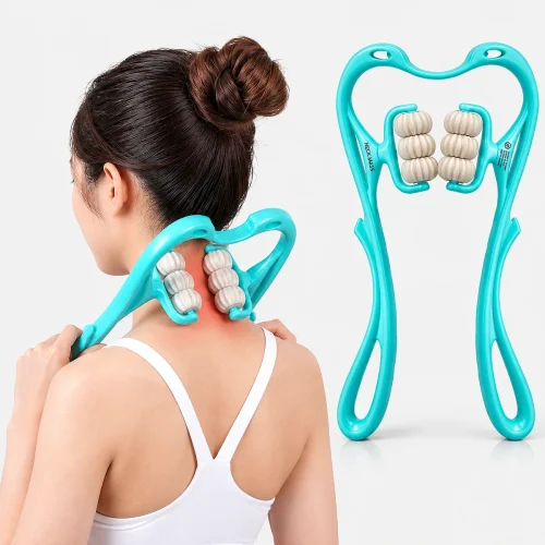 Adjustable six-wheel neck massager