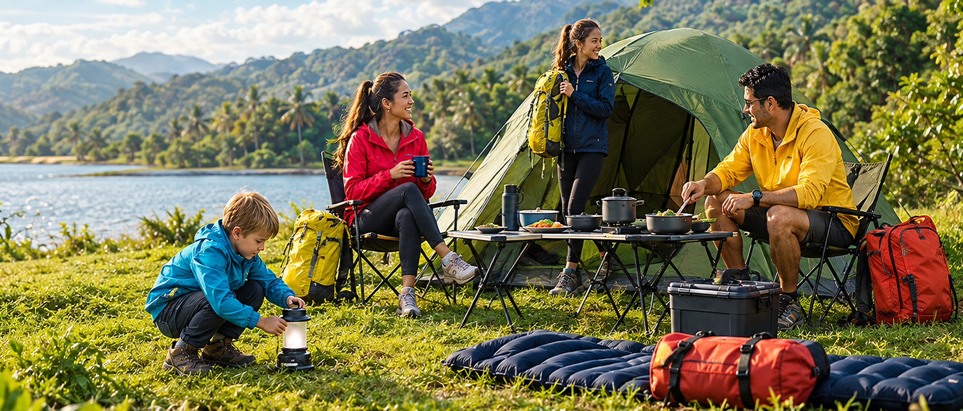 Camping gear and outdoor adventure essentials for comfortable outdoor trips