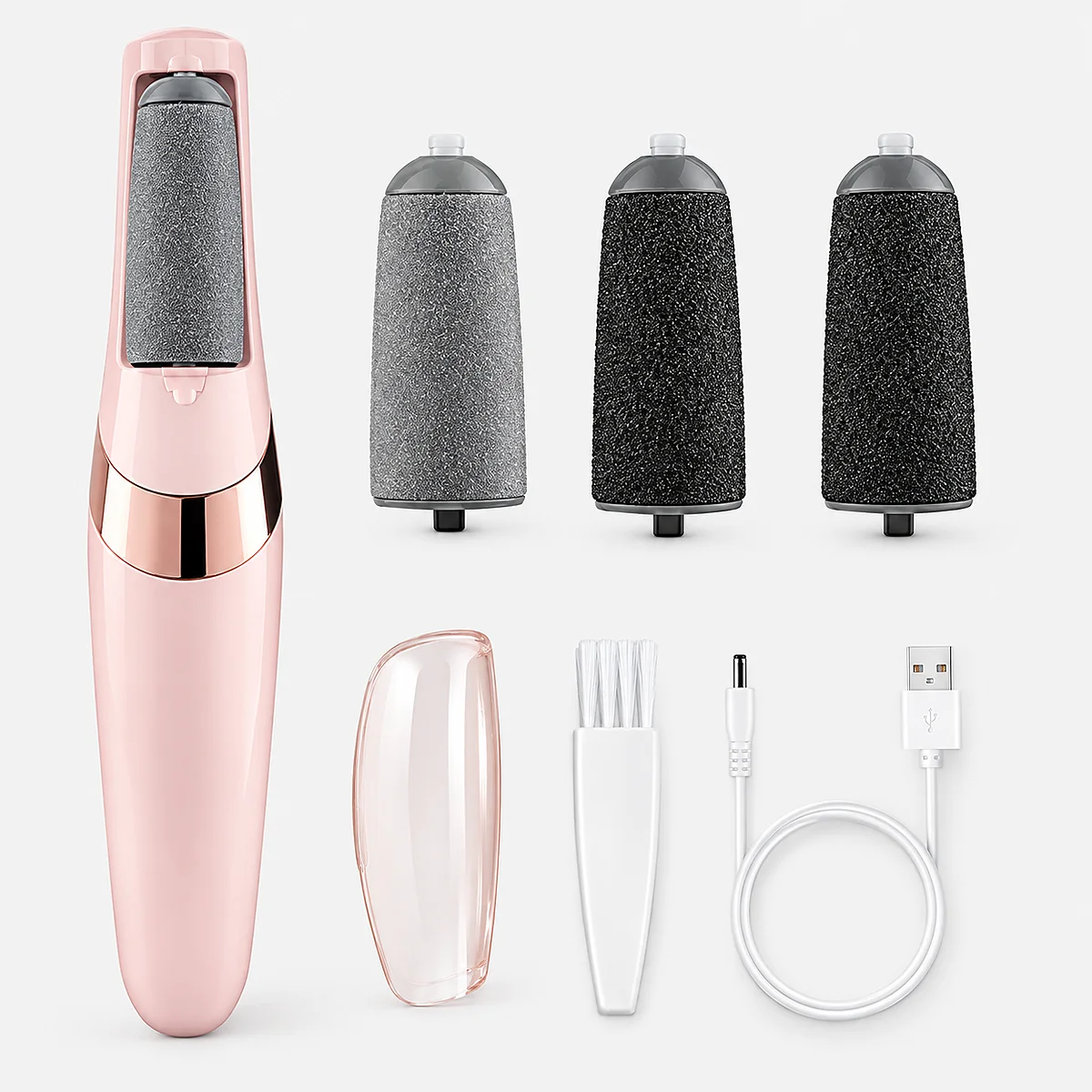 Electric foot callus remover 4 heads set