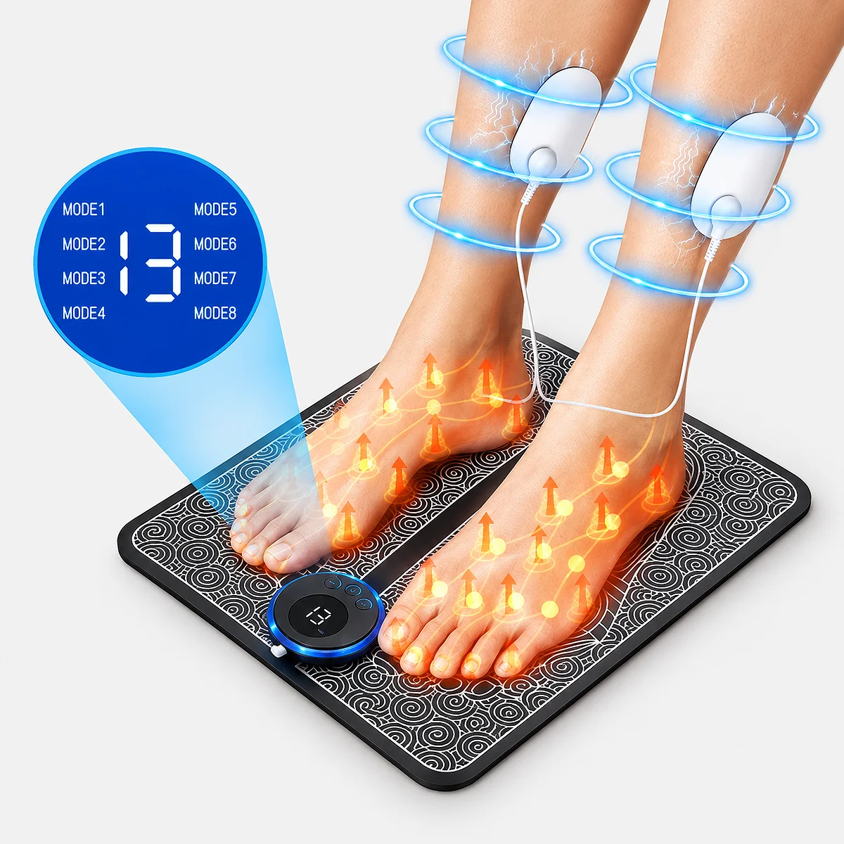 Alt: " EMS Foot Massager with Electrical Muscle Stimulation product image – Acuvick " EMS foot massager for foot and leg massage