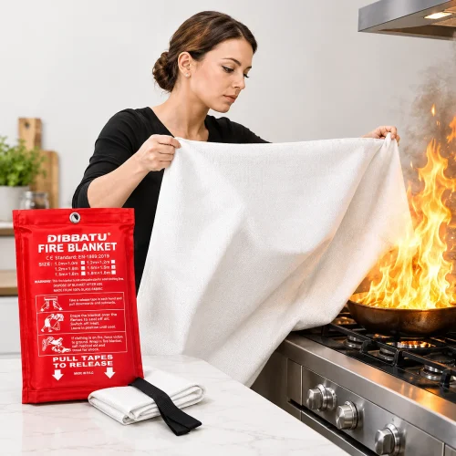 Fiberglass fire blanket for emergency fire safety