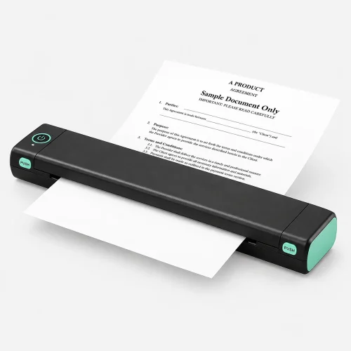 Alt: " Home product image – Acuvick " MobiPrint A4 portable thermal printer with Bluetooth