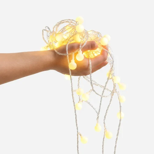 Outdoor camping string lights with waterproof crystal globe LEDs