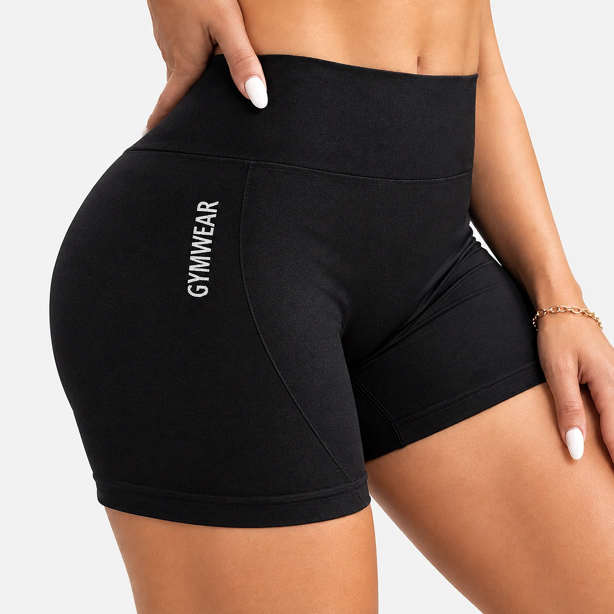 Black women’s high-waist fitness shorts
