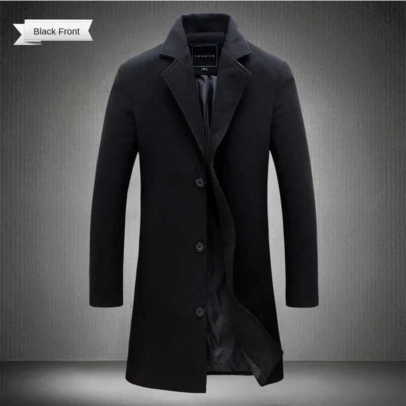 Alt: " Men's Long Casual Winter Coat product image – Acuvick " Men's Long Casual Winter Coat - Image 2