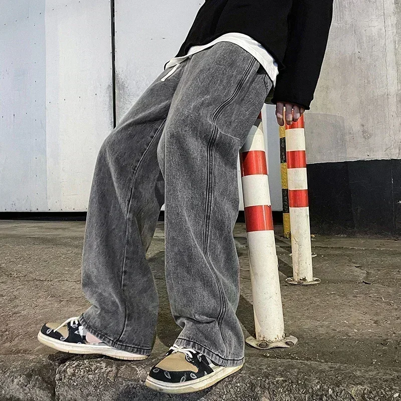 Alt: " Men's Wide-Leg Relaxed Fit Jeans product image – Acuvick " Men's Wide-Leg Relaxed Fit Jeans - Image 3