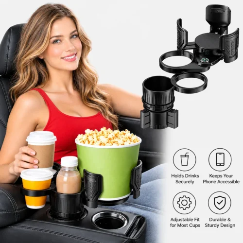 Multifunctional car organiser holder with 2-in-1 and 4-in-1 options